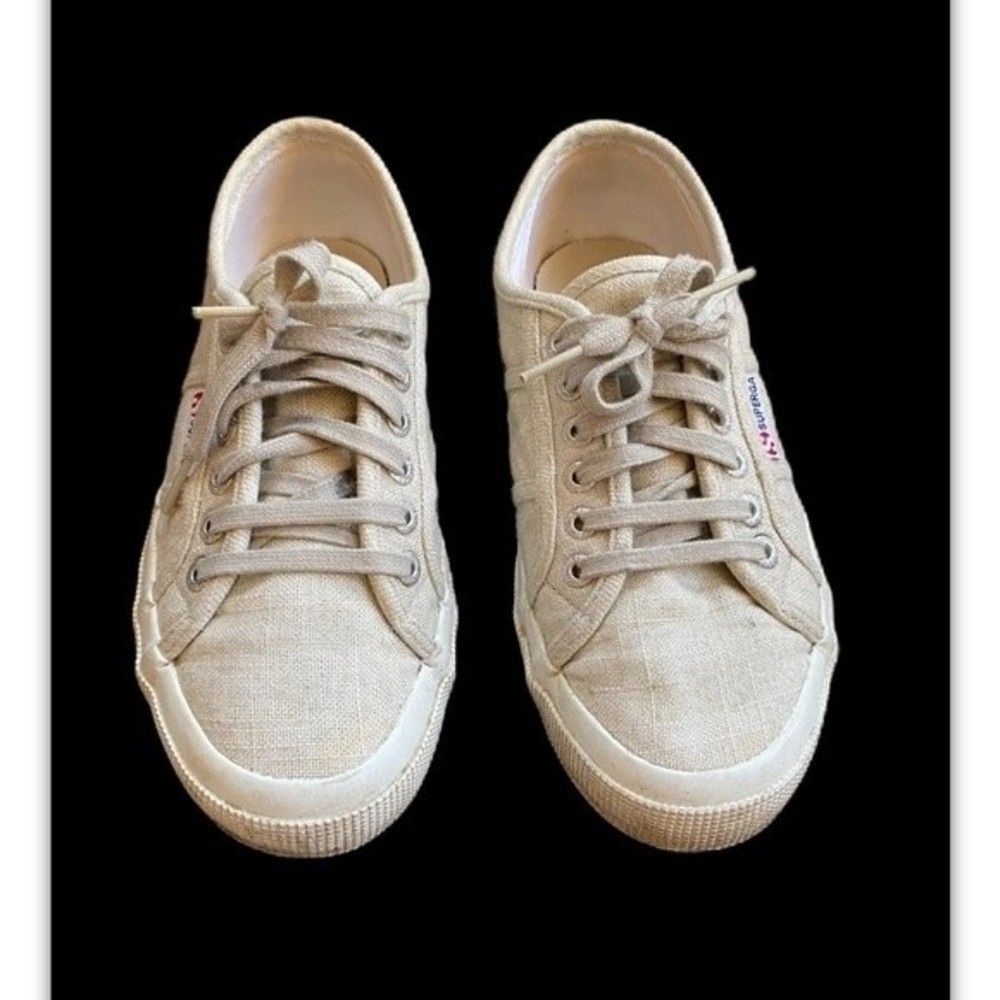 SUPERGA Womens Low Top Casual Sneakers SHOES - Size US 8.5 /39.5 Beige